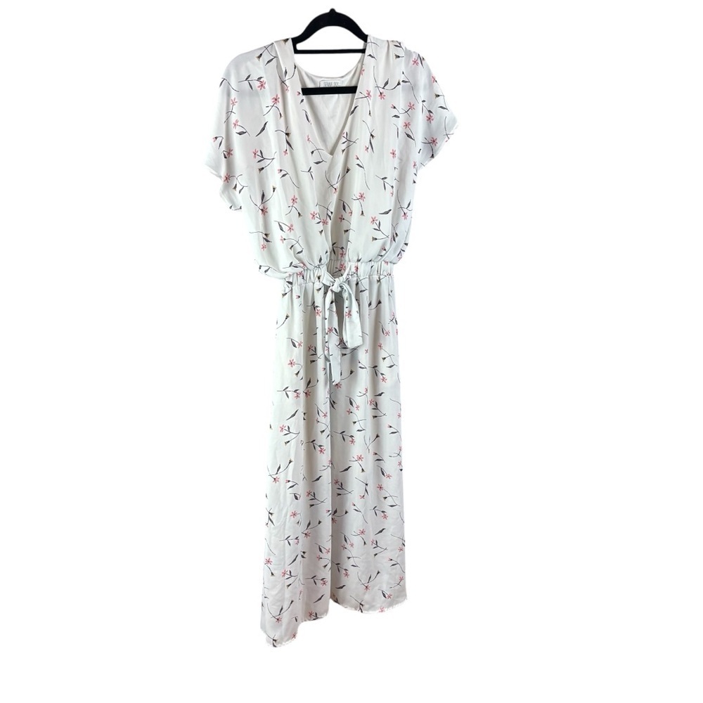 Sienna Sky Cream Floral Flutter Sleeve Sundress Sz S